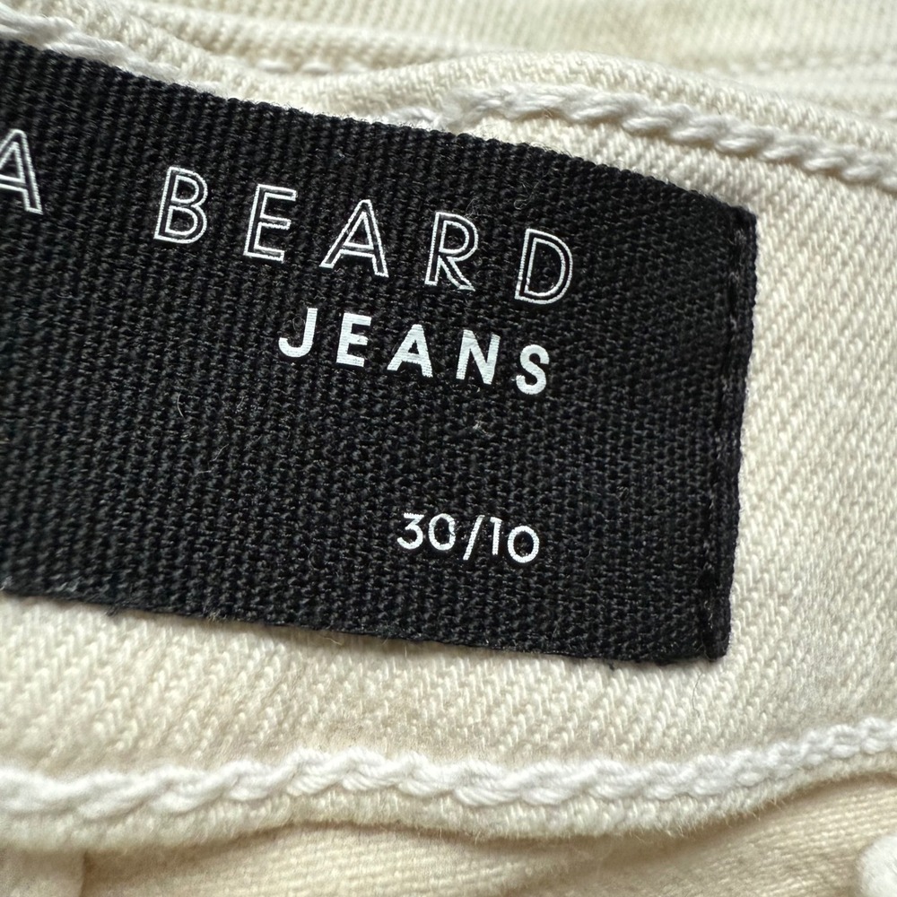 Veronica Beard Carly Kick Flare High Rise Jeans White Ivory Size 30 - Picture 11 of 11